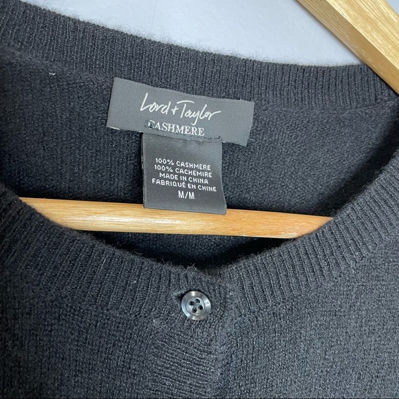 Lord and Taylor Black Cashmere Cardigan - Picture 8 of 8